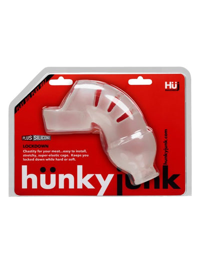 Hunky Junk Lockdown Male Chastity Cage Clear 1